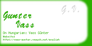 gunter vass business card
